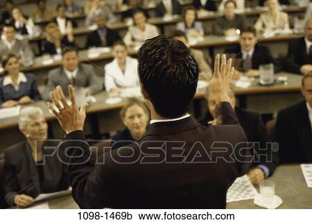 Stock Image - business, training, seminar, businesspeople, Businesspeople meetings. Fotosearch