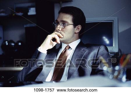 desk, eyeglasses, sitting, computer, equipment, business View Large Photo Image Stock Photo - desk, eyeglasses, sitting, computer, equipment, business. Fotosearch