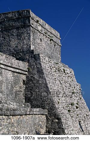 Stock Image - El Castillo, Tulum, Mexico. Fotosearch