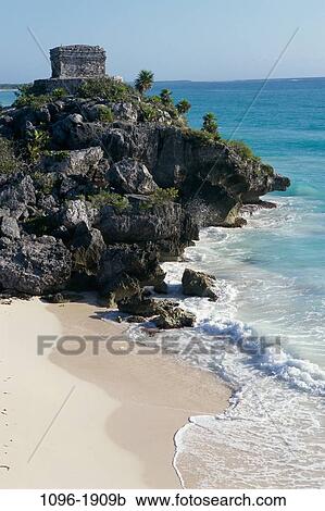 Stock Image - El Castillo, Tulum, Mexico. Fotosearch