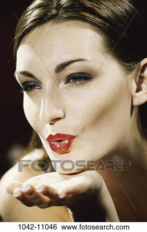 hello, people, woman, flirting, lips, blowing View Large Photo Image Stock Photograph - hello, people, woman, flirting, lips, blowing. Fotosearch
