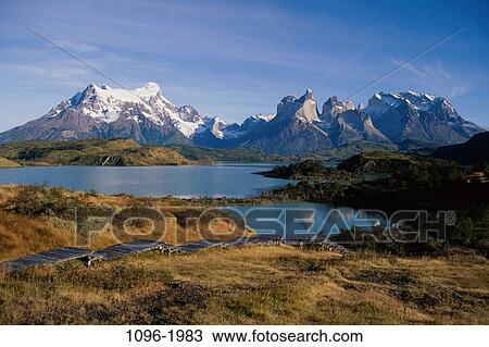 Stock Image - Lake Tahoe, Torres del Paine National Park, Chile. Fotosearch