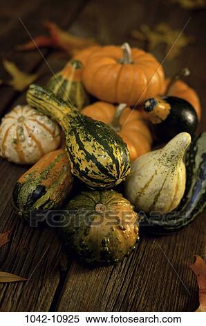 Stock Photography - leaves, autumn, pumpkin, nature, vegetables, food, assortment. Fotosearch