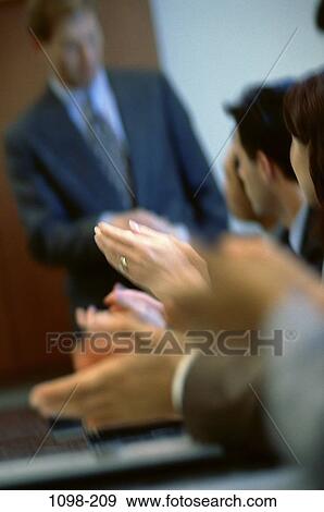 meeting, clapping, presentation, leader, business, concepts, leadership View Large Photo Image Stock Photo - meeting, clapping, presentation, leader, business, concepts, leadership. Fotosearch