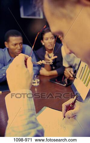 meeting, group, multiethnic, discussion, eyeglasses, presentation, chart View Large Photo Image Stock Image - meeting, group, multiethnic, discussion, eyeglasses, presentation, chart. Fotosearch