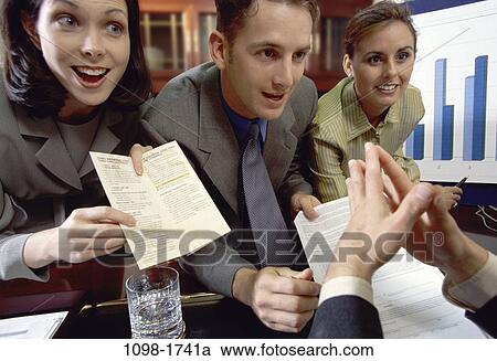 meeting, group, talking, contract, excited, deal, business View Large Photo Image Stock Image - meeting, group, talking, contract, excited, deal, business. Fotosearch