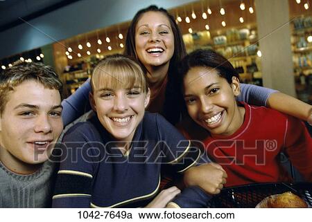 multiethnic, people, eating, smiling, table, shopping, friends View Large Photo Image Stock Image - multiethnic, people, eating, smiling, table, shopping, friends. Fotosearch