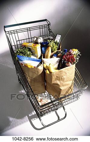 overhead, objects, shopping, cart, grocery, food, shop View Large Photo Image Stock Photograph - overhead, objects, shopping, cart, grocery, food, shop. Fotosearch