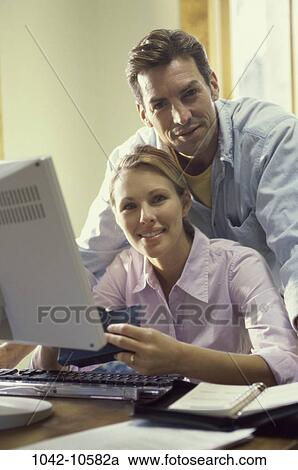 people, home, couple, computer, Middle-aged, finance, personal finance View Large Photo Image Stock Image - people, home, couple, computer, Middle-aged, finance, personal finance. Fotosearch