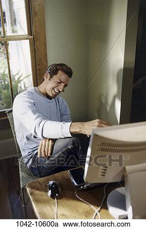 people, home, headset, telephone, computer, phone View Large Photo Image Stock Image - people, home, headset, telephone, computer, phone. Fotosearch