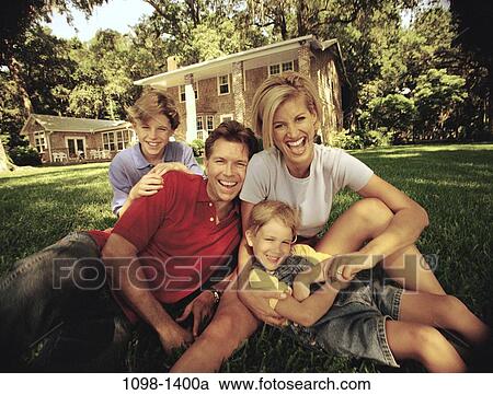 people, home, smiling, lawn, laughing, trees, outdoors View Large Photo Image Stock Image - people, home, smiling, lawn, laughing, trees, outdoors. Fotosearch