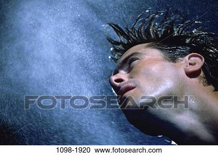Stock Image - people, neck, Hispanic, splash, splashing, wet. Fotosearch