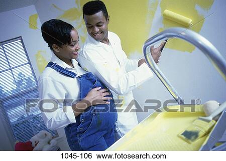 people, painting, smiling, couple, watching, smile View Large Photo Image Stock Photograph - people, painting, smiling, couple, watching, smile. Fotosearch