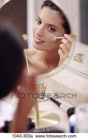 people, reflection, woman, Hispanic, mirror, makeup, brush View Large Photo Image Stock Image - people, reflection, woman, Hispanic, mirror, makeup, brush. Fotosearch