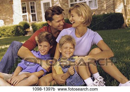 people, smiling, sitting, laughing, outdoors, smile View Large Photo Image Stock Image - people, smiling, sitting, laughing, outdoors, smile. Fotosearch