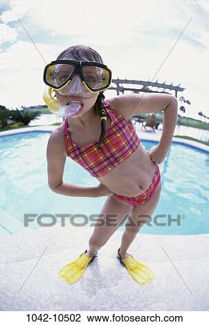 people, water, pool, girl, mask, outdoors, child View Large Photo Image Stock Image - people, water, pool, girl, mask, outdoors, child. Fotosearch