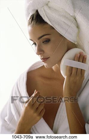people, woman, towel, contemplation, serious, bathrobe, clean View Large Photo Image Stock Image - people, woman, towel, contemplation, serious, bathrobe, clean. Fotosearch