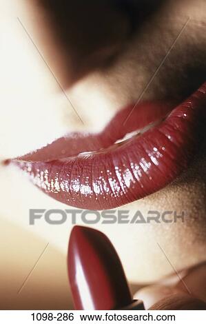 red, people, woman, lips, lipstick, beauty, detail View Large Photo Image Stock Photograph - red, people, woman, lips, lipstick, beauty, detail. Fotosearch
