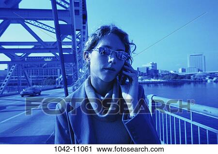 woman, telephone, urban, railing, talking, blue, phone View Large Photo Image Stock Image - woman, telephone, urban, railing, talking, blue, phone. Fotosearch