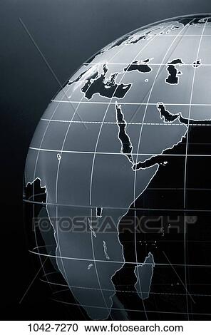 Stock Image - world, globe, map, land, contrast, global, Middle East. Fotosearch