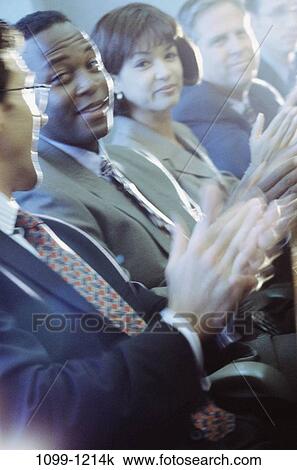 Stock Image - business, training, seminar, businesspeople, Businesspeople meetings. Fotosearch