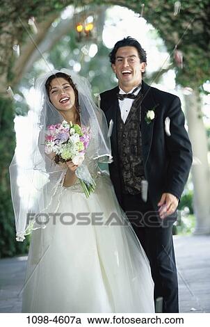 couple, Hispanic, flowers, outdoors, joyous, wedding, bouquet View Large Photo Image Stock Image - couple, Hispanic, flowers, outdoors, joyous, wedding, bouquet. Fotosearch