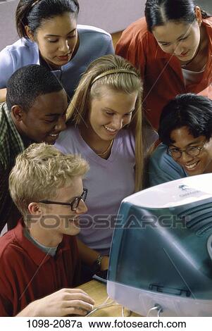 group, multiethnic, people, smiling, school, computer, classroom View Large Photo Image Stock Image - group, multiethnic, people, smiling, school, computer, classroom. Fotosearch