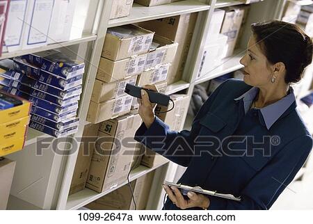 Stock Image - industry, warehouse, inventory, Industry warehousing. Fotosearch