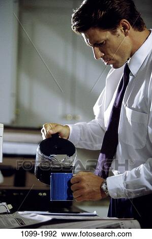 morning, coffee, pouring, mug, business, Middle-aged View Large Photo Image Stock Image - morning, coffee, pouring, mug, business, Middle-aged. Fotosearch
