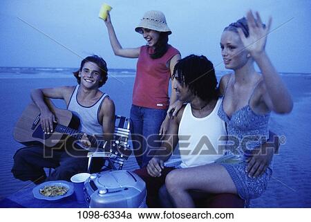 multiethnic, people, music, beach, guitar, friends View Large Photo Image Stock Image - multiethnic, people, music, beach, guitar, friends. Fotosearch