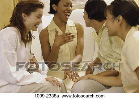 multiethnic, women, people, listening, excitement, sitting View Large Photo Image Stock Image - multiethnic, women, people, listening, excitement, sitting. Fotosearch