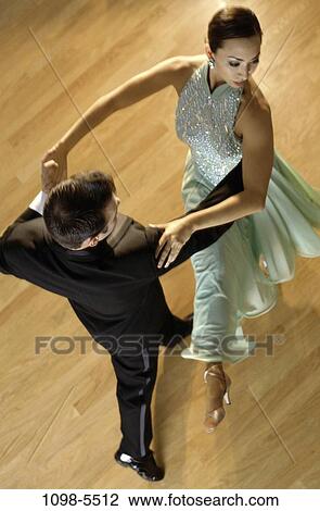 Stock Image - overhead, formal, graceful, couple, dancing, dance, arts. Fotosearch