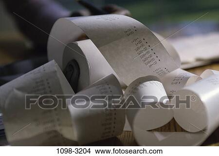 Picture - paper, business, still life, calculating, adding machine, calculate. Fotosearch