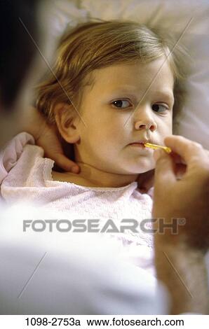 people, bed, girl, cold, thermometer, temperature, child View Large Photo Image Stock Image - people, bed, girl, cold, thermometer, temperature, child. Fotosearch