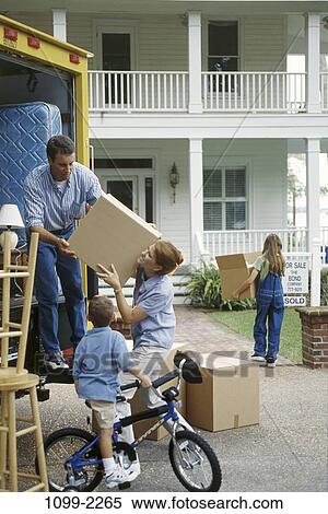 people, home, moving, pack, outdoors, house, family View Large Photo Image Stock Photography - people, home, moving, pack, outdoors, house, family. Fotosearch