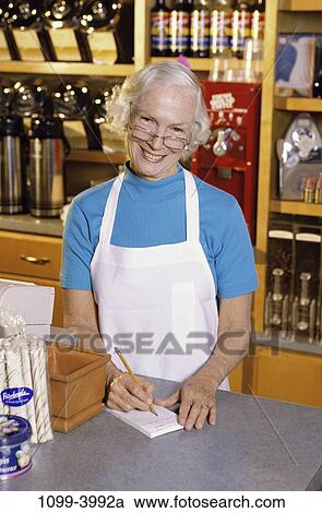 people, industry, woman, senior, cafe, business, store View Large Photo Image Stock Image - people, industry, woman, senior, cafe, business, store. Fotosearch