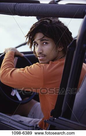 people, male, jeep, African-American, young adult View Large Photo Image Stock Photo - people, male, jeep, African-American, young adult. Fotosearch
