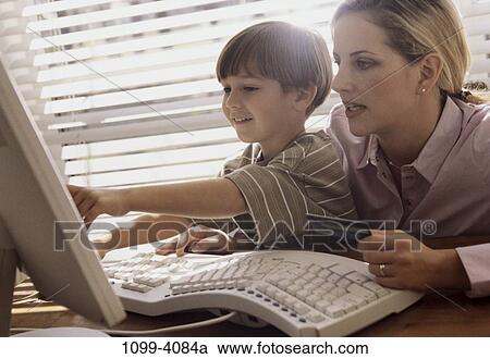 people, mother, computer, looking, shopping, family View Large Photo Image Stock Image - people, mother, computer, looking, shopping, family. Fotosearch