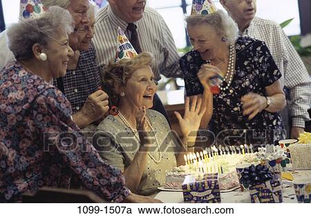 people, party, smiling, senior, cake, birthday View Large Photo Image Stock Image - people, party, smiling, senior, cake, birthday. Fotosearch
