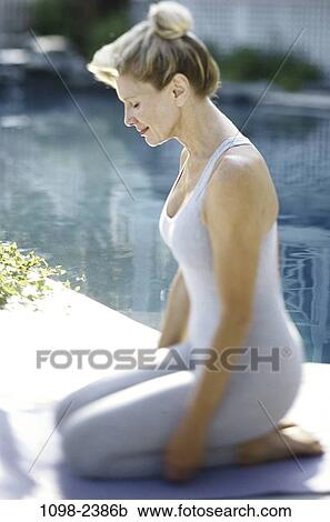 people, reflection, woman, meditation, health, outdoors, Middle-aged View Large Photo Image Stock Image - people, reflection, woman, meditation, health, outdoors, Middle-aged. Fotosearch