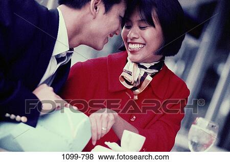 people, smiling, Asian, couple, happy, outdoors, dining out View Large Photo Image Stock Photo - people, smiling, Asian, couple, happy, outdoors, dining out. Fotosearch