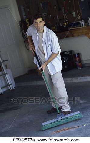 Stock Image - people, smiling, cleaning, smile, brunette. Fotosearch