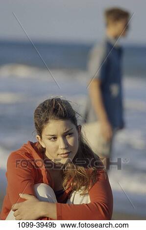 Stock Image - people, water, beach, teenager, Teenagers outdoors. Fotosearch