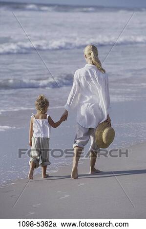 people, water, hat, walking, mother, beach, back View Large Photo Image Stock Image - people, water, hat, walking, mother, beach, back. Fotosearch