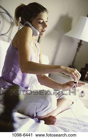people, woman, painting, telephone, talking, sitting, phone View Large Photo Image Stock Image - people, woman, painting, telephone, talking, sitting, phone. Fotosearch