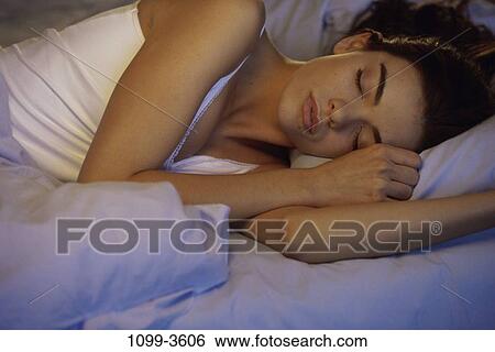 people, woman, sleeping, bed, tranquility, relaxing View Large Photo Image Stock Photograph - people, woman, sleeping, bed, tranquility, relaxing. Fotosearch