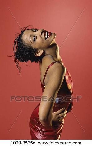 red, people, woman, posing, fashion, pose View Large Photo Image Stock Image - red, people, woman, posing, fashion, pose. Fotosearch