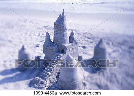 Stock Image - sand, beach, creative, sand castle, sculpture, shore, still life. Fotosearch
