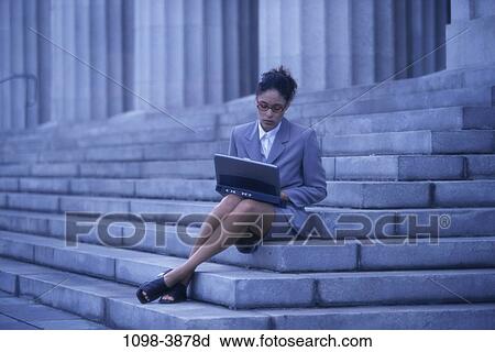 Stock Image - woman, computer, business, businesswoman, Computers businesswoman. Fotosearch