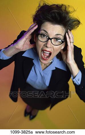 woman, shouting, eyeglasses, stress, business, Middle-aged, frustrated View Large Photo Image Stock Image - woman, shouting, eyeglasses, stress, business, Middle-aged, frustrated. Fotosearch
